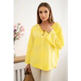 Kesi Włoski Shirt blouse with an embroidered pattern yellow | Shoptok.si
