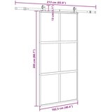  Klizna vrata s priborom crna 102,5 x 205 cm kaljeno staklo | shoptok.hr