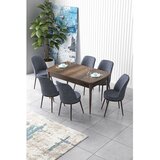 Hanah home Set Trpezarijski sto i 6 stolica Zen, sivo-smeđa | Eponuda.ba