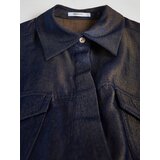 Reserved - Kratka satenska košulja - mornarsko plava | shoptok.hr