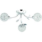 Searchlight Bellis Stropna svetilka s 3-krakim, pol-vgradnim večkrakim cvetličnim motivom, kromirana in steklena, G9, (22100793) | Shoptok.si