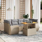 vidaXL 7-dijelni set vrtnih sofa od poliratana s jastucima bež | shoptok.hr