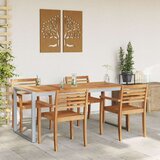 Vanjski Zunanja jedilna miza Siva 180x90x75 cm Jeklo in trden les akacija | Shoptok.si