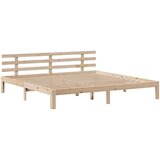  Krevet s regalom za knjige bez madraca 200 x 200 cm od borovine - Prirodna 200 x 200 cm | shoptok.hr