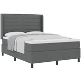 vidaXL Krevet s Odskokom i Madracem Tamno Siva 140x190 cm Tkanina | shoptok.hr