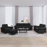 vidaXL 4-dijelni set sofa s jastucima crni baršunasti | shoptok.hr