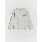 Reserved - Predimenzionirana majica dugih rukava s printom - light grey | shoptok.hr