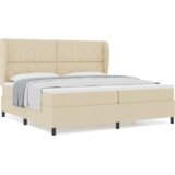 Box Spring krevet s madracem - Krem - 200x200 cm Tkanina | shoptok.hr