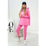 Kesi Set cotton sweatshirt + leggings pink Cene