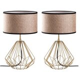 Opviq Set stolnih lampi Diamond-S-712, 25x25x43 cm, IP20, 2 komada, zlatno-smeđa boja | Eponuda.ba