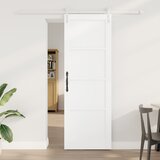 vidaXL drsna vrata s kompletom opreme bela 73,5x211 cm trdna lesena bora | Shoptok.si