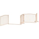  Vrata za pse s vratašcima 4 panela sklopiva 320 cm drvo topole Smeđa 80 x 60 x 2 cm | Shoptok.si