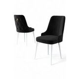 Hanah home Newa set stolica, 46x94x46 cm, 4 dijela, Crno-bijela | Eponuda.ba