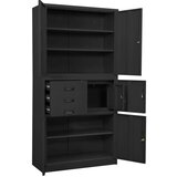  Pisarniška omara antracitna 90x40x180 cm jeklo, (20620476) | Shoptok.si