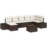 vidaXL 7-delni vrtni kavč set s blazinami rjav poli ratan, (22092444) | Shoptok.si