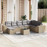 vidaXL 9-dijelni set vrtnih sofa s jastucima bež od poliratana | shoptok.hr