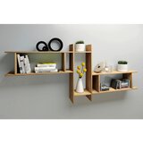MID.YOU Set Stenskih Regalov Sirola Maxi, Barva Hrasta, 3-Delni | Shoptok.si