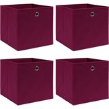 Furnova Škatle za shranjevanje 4 kosi temno rdeče 32x32x32 cm blago, (21956173) | Shoptok.si