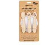 Petite&Mars Silikonske žličke za učenje 3 kosi 6 m+ Take&Match, Desert Sand | Shoptok.si