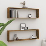 Maison Chic 2 kosi Stenske kockaste police - Stenske Police - Viseče police dim. hrast 100x15x30 cm inž. les, (21793777) | Shoptok.si