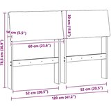 vidaXL tapecirano vzglavje taupe 120 cm masivno borovo les | Shoptok.si