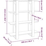 Ormarić za knjige / sobna pregrada bijeli 100 x 30 x 123,5 cm | shoptok.hr