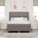 Box Boksen vzmetni ležaj z vzmetnico Taupe 140x190 cm Tkanina, (22051462) | Shoptok.si