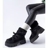 Gemre Black ankle boots with decorative fur Frediano | Shoptok.si