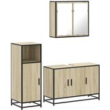 Maison Chic Kopalniški sestavi - Kopalniška garnitura 3-delna sonoma hrast inženirski les, (21787803) | Shoptok.si