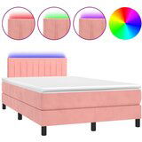 The Living Store Box spring postelja z vzmetnico LED roza 120x200 cm žamet - Box Spring Postelja, (21489812) | Shoptok.si