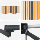 vidaXL Ručna Uvlačiva Tenda Višebojna Pruga 400x300 cm | shoptok.hr