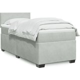 vidaXL Box spring postelja z vzmetnico svetlo siva 90x200 cm žamet Cene