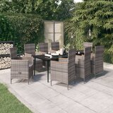  9-dijelni vrtni blagovaonski set s jastucima sivi | shoptok.hr