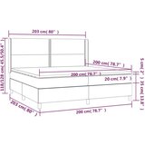  Box spring postelja z vzmetnico LED temno siva 200x200 cm blago, (20726062) | Shoptok.si