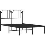 Metalni okvir za krevet s uzglavljem crni 120x200 cm | shoptok.hr
