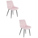  BERA stolica - svijetlo ružičasti baršun / crne noge x 2 | shoptok.hr