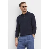 Boss Bombažen pulover mornarsko modra barva, 50506025