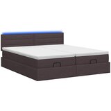  Krevet od pjene s madracem i LED-om Tamno smeđa 200 x 200 cm | shoptok.hr