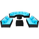  Kružni set sofe 11 pcs Plava poliratan | Eponuda.com