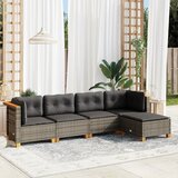 Maison Chic Seti vrtnega pohištva - Vrtna garnitura - Vrtni pohištvo set 5-delna z blazinami siv poli ratan, (21814142) | Shoptok.si