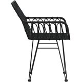  Vrtne stolice 2 kom s naslonom za ruke crne 56x64x80cm PE ratan | shoptok.hr