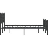  Metalni okvir kreveta uzglavlje i podnožje crni 120x190 cm | shoptok.hr