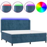 The Living Store Box spring postelja z vzmetnico LED temno modra 200x200cm žamet - Box Spring Postelja, (21488635) | Shoptok.si