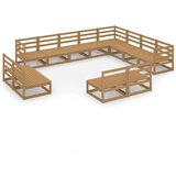  Vrtna sedežna garnitura 12-delna medeno rjava trdna borovina, (20975036) | Shoptok.si