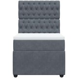 vidaXL Box spring postelja z vzmetnico temno siv 90x190 cm žamet | Shoptok.si