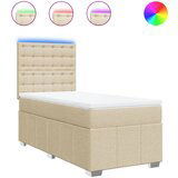 Maison Chic Box spring postelja - Vzmetna postelja z vzmetnico krem 90x200 cm blago SL5648, (21887503) | Shoptok.si