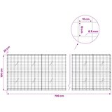  Gabion s žicom debljine 5 mm i mrežom 10x10 cm 700x20x100 cm | shoptok.hr
