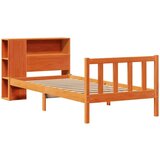 vidaXL Knjižna postelja brez vzmetnice vošč. rjava 100x200 cm borovina | Shoptok.si