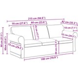 SOFA Sivo-smeđa 215 x 82 x 80 cm tkanina | shoptok.hr
