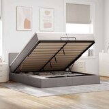 vidaXL Otomanski posteljni okvir z vzmetnico taupe 200x200 cm blago, (21670790) | Shoptok.si